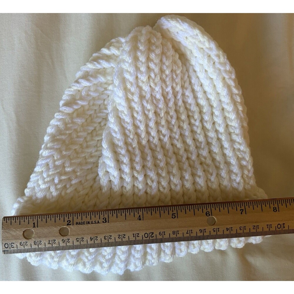 White And Cream Knit Beanie And Scarf Set For Kids - Picture 3 of 8